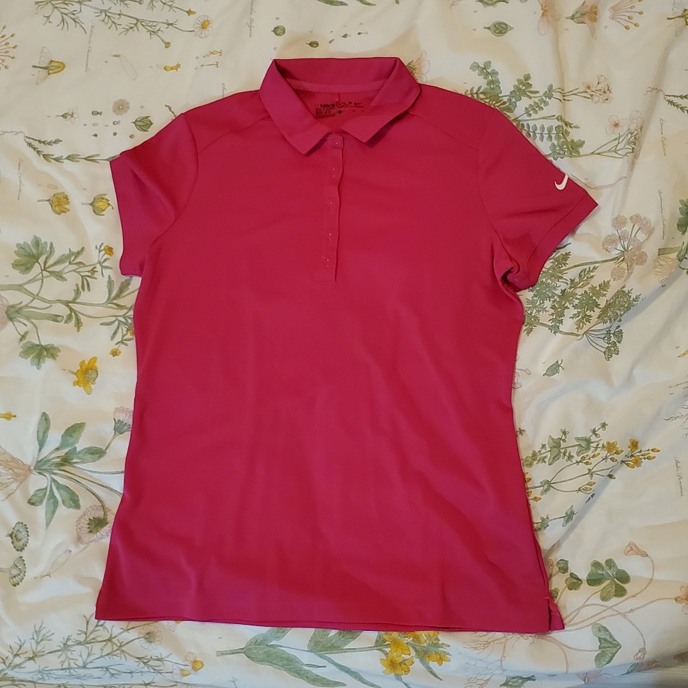 Nike Dri-Fit Golf Polo Pink Sz L